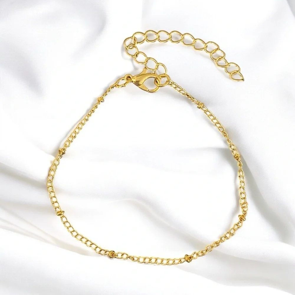 Fashion jewelry Gold plated women’s 6.7 inch satellite bracelet